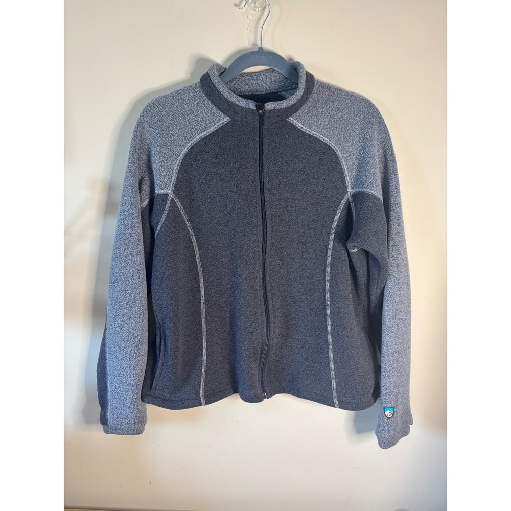 Kuhl Alfpaca Fleece Jacket Womens L Gray Full Zip Mock Neck Alfpaca Fleece Layer